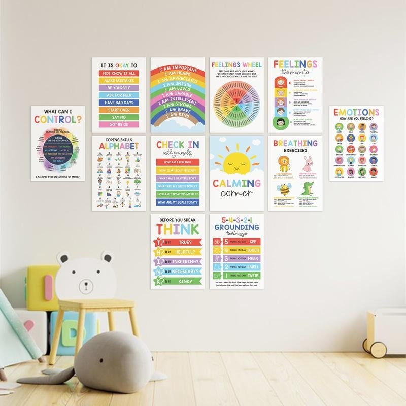🔥❤️12 Pcs Calming Corner Posters