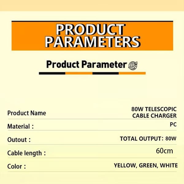 🎁✨3 in 1 Charger Retractable 80W MAX Fast