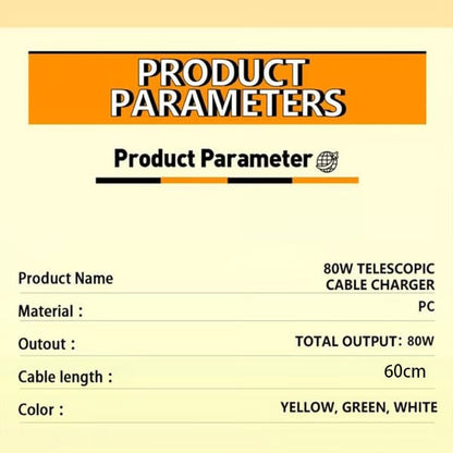 🎁✨3 in 1 Charger Retractable 80W MAX Fast