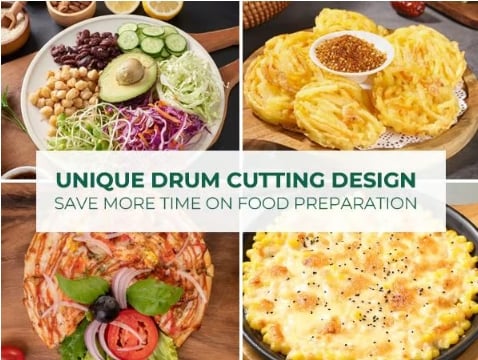 3 in 1 Rotary Cheese Grater Vegetable Slicer