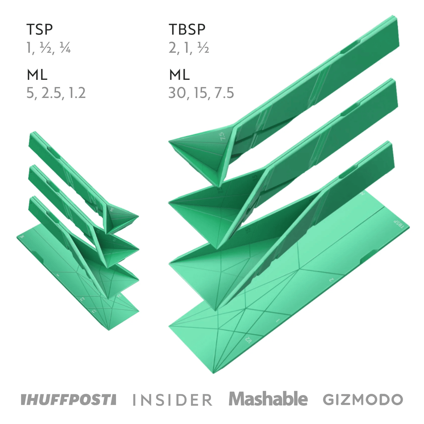 FLAT 3-IN-1 FOLDING MEASURING SPOONS