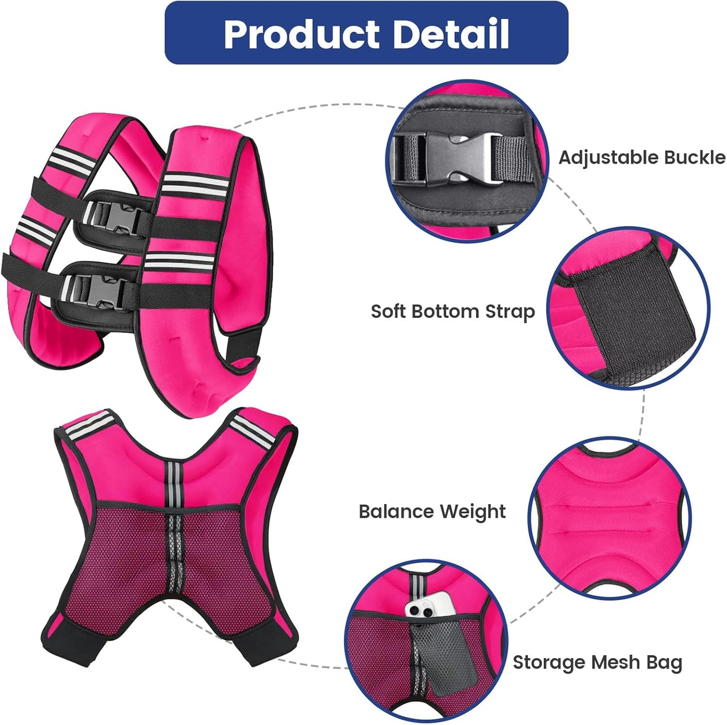 Weighted Vest with Two Adjustment Straps Men Women