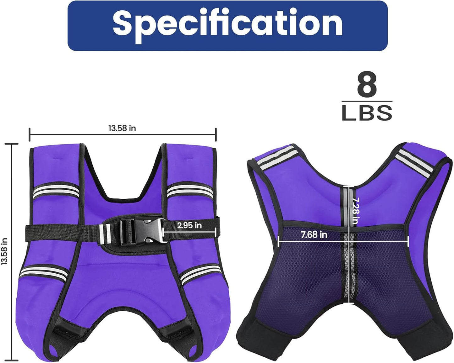 Weighted Vest with Two Adjustment Straps Men Women