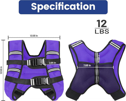 Weighted Vest with Two Adjustment Straps Men Women