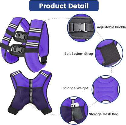 Weighted Vest with Two Adjustment Straps Men Women