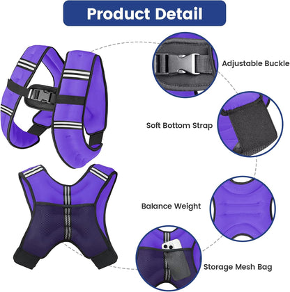 Weighted Vest with Two Adjustment Straps Men Women