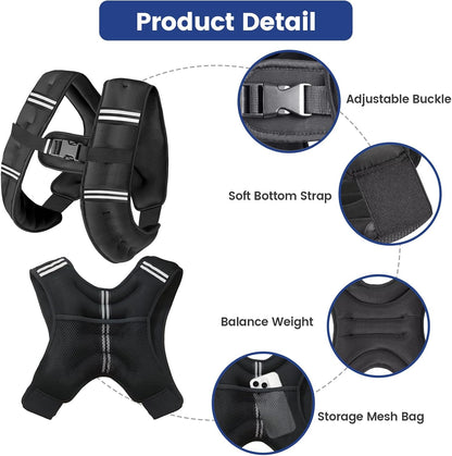 Weighted Vest with Two Adjustment Straps Men Women