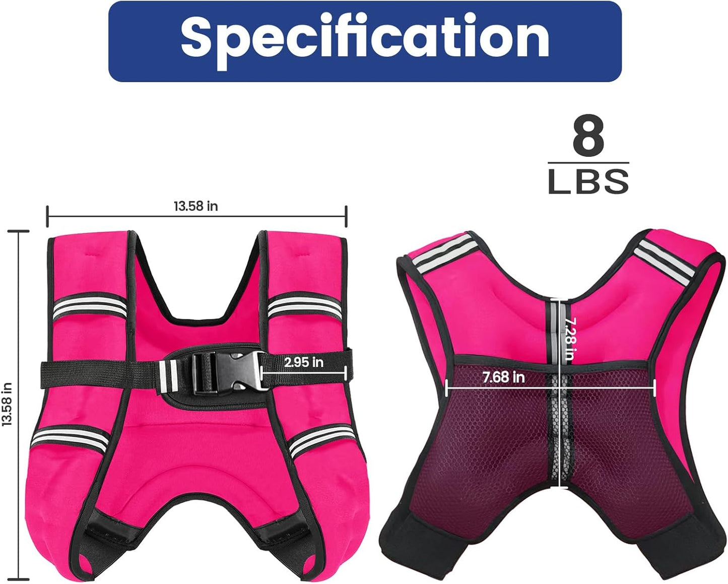 Weighted Vest with Two Adjustment Straps Men Women