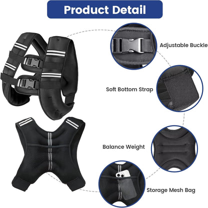 Weighted Vest with Two Adjustment Straps Men Women