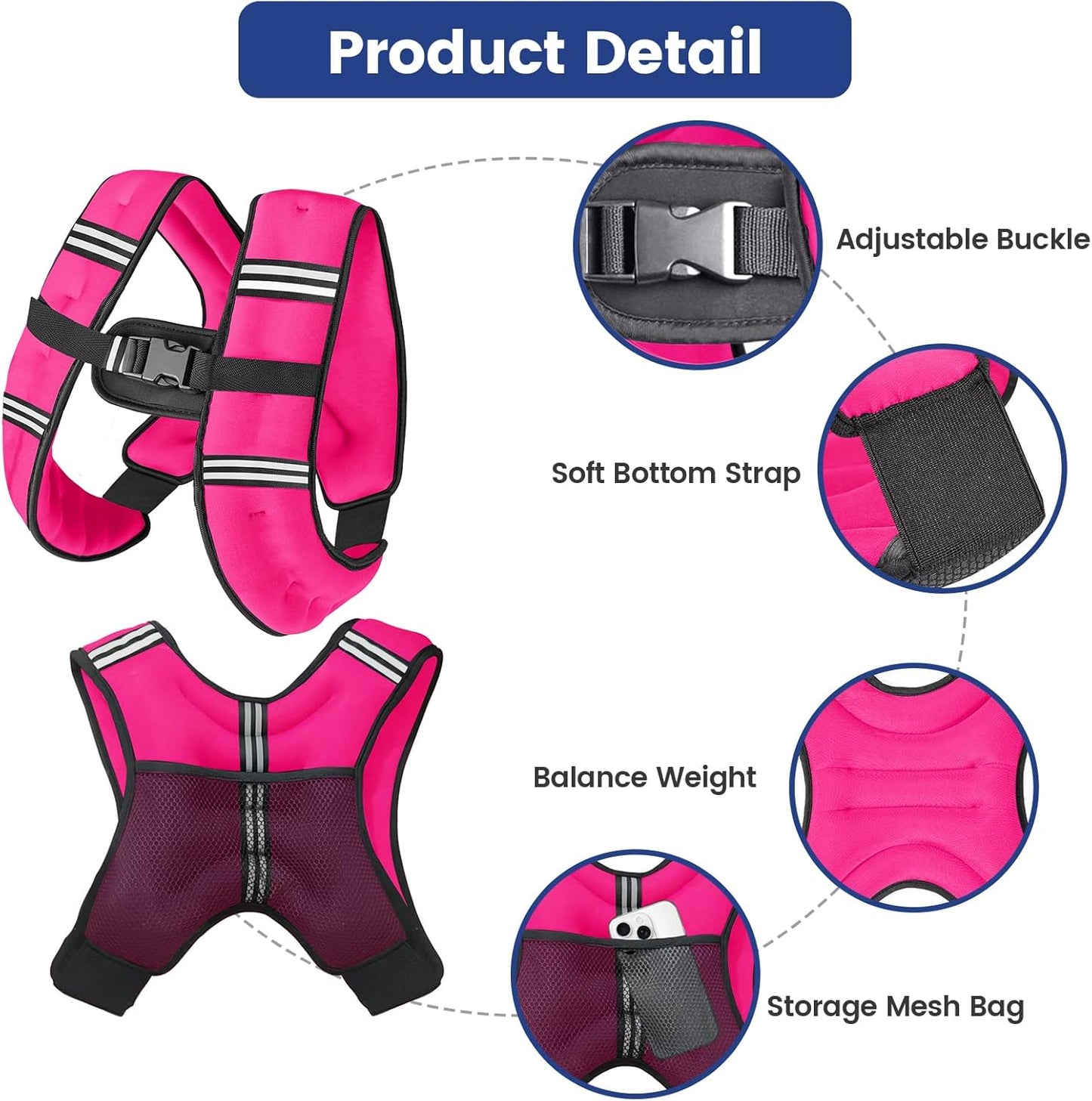 Weighted Vest with Two Adjustment Straps Men Women