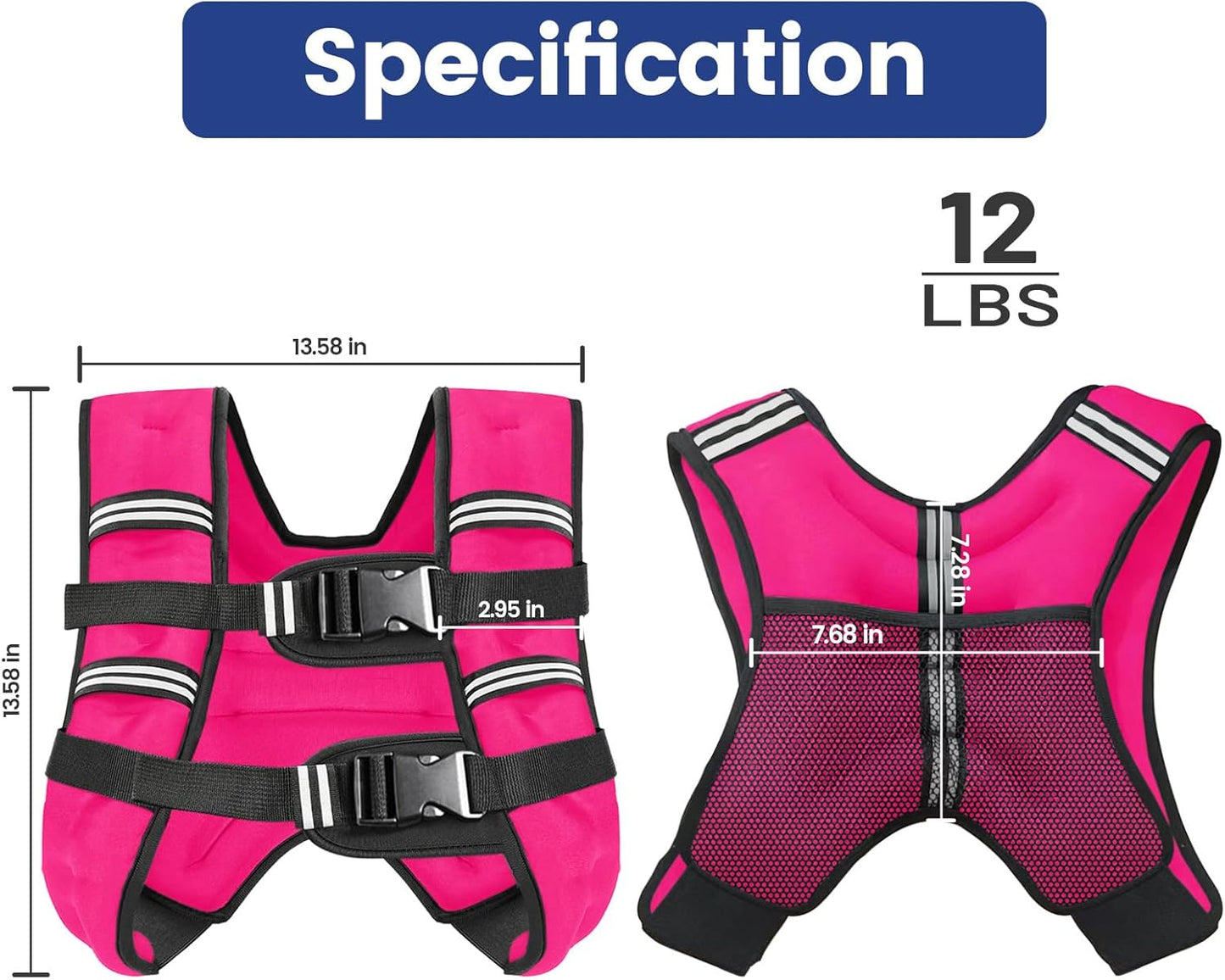 Weighted Vest with Two Adjustment Straps Men Women