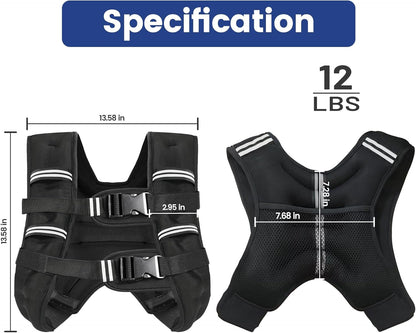 Weighted Vest with Two Adjustment Straps Men Women