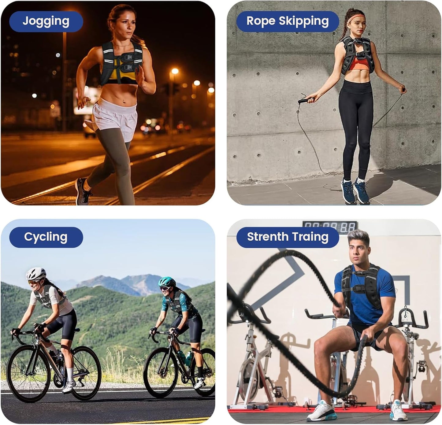 Weighted Vest with Two Adjustment Straps Men Women